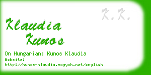 klaudia kunos business card